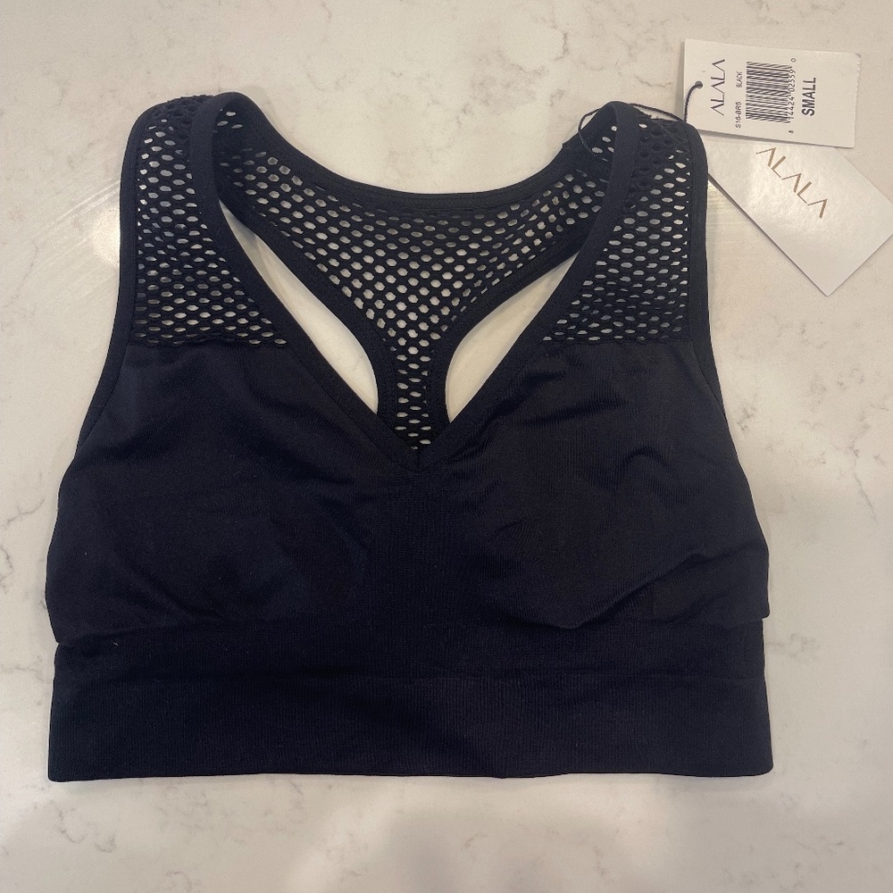 ALALA Mesh Sports Bra Black NWT